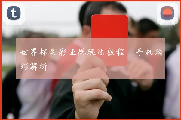 世界杯足彩正规玩法教程｜手机购彩解析